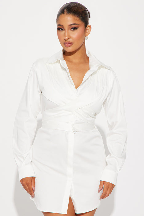 White distressed tshirt shop dress
