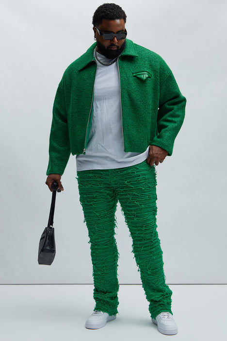 Green cropped jacket sale