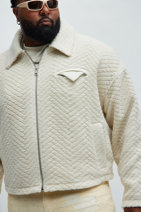 Duke Textured Cropped Jacket White