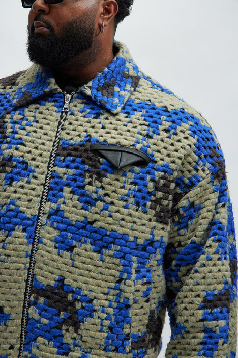 Knit Jacquard Cropped Jacket