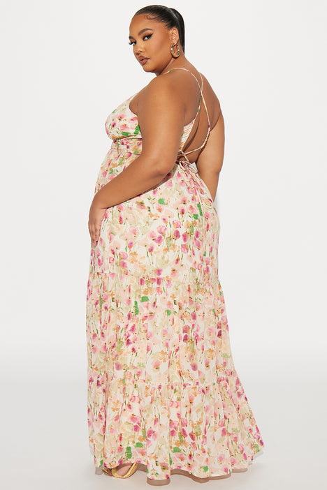 Valerie Floral Maxi Dress Pink combo