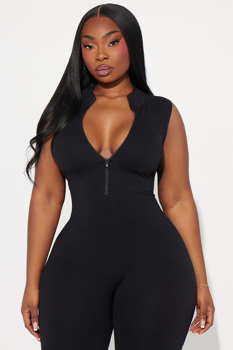 Fashion nova plus best sale size black jumpsuit