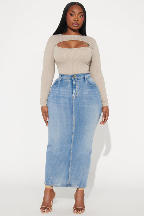 Fashion nova plus size jean skirts hot sale