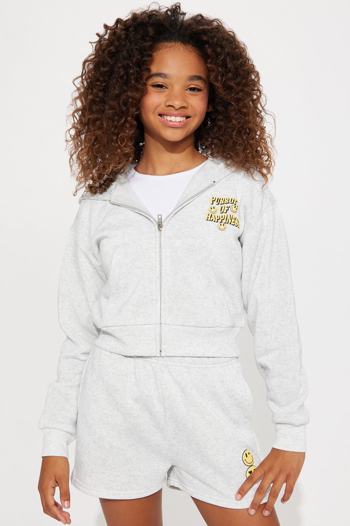 Mini My Favorite Hoodie Short Set Grey Fashion Nova Kids Sets