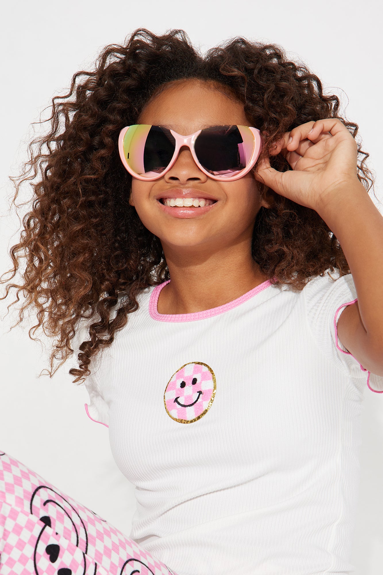 Mini pink sunglasses sales