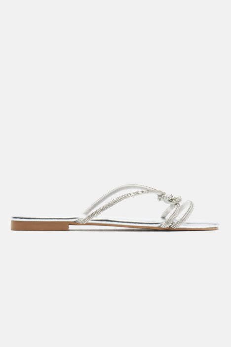 Wait For You Flat Sandals Silver Fashion Nova Shoes Fashion