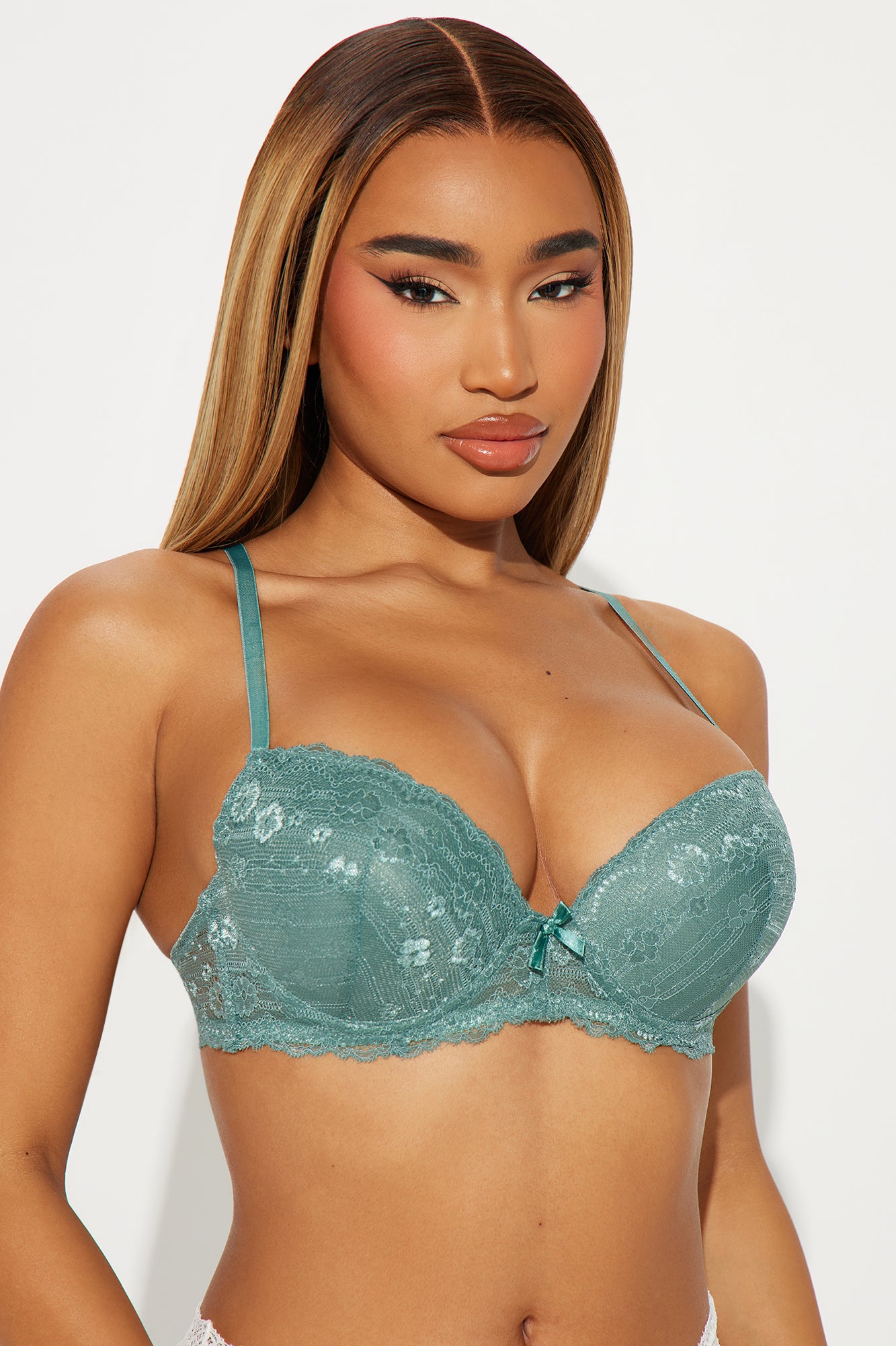 Extra Looks Mega Push Up Bra - Green, Fashion Nova, Lingerie & Sleepwear