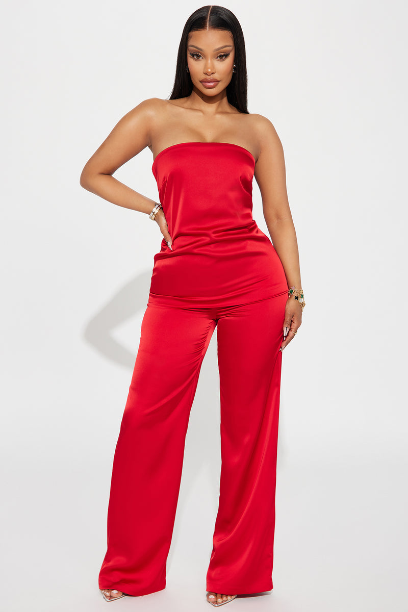 Natasha Satin Pant Set - Red | Fashion Nova, Matching Sets | Fashion Nova