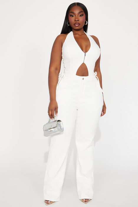 Fashion nova plus hot sale size white jumpsuit