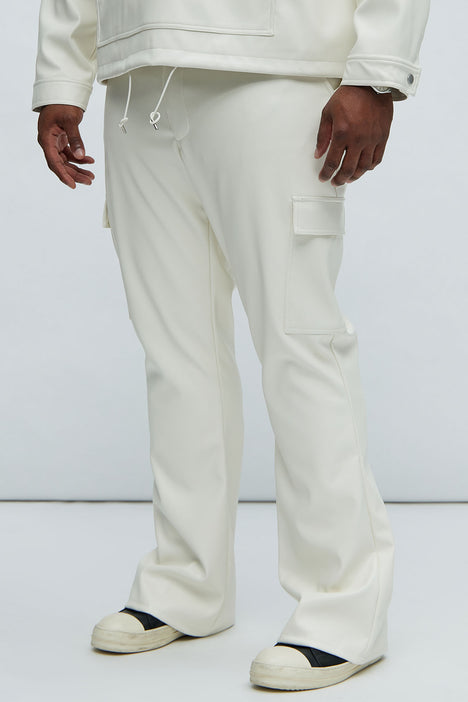 White faux leather pants hot sale