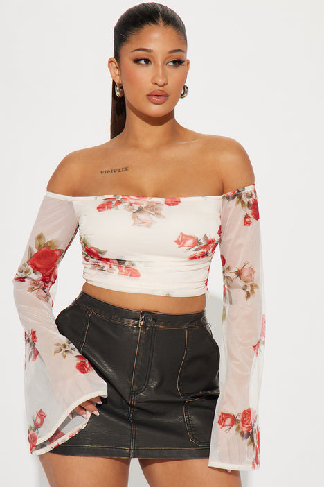 White off the 2025 shoulder top fashion nova