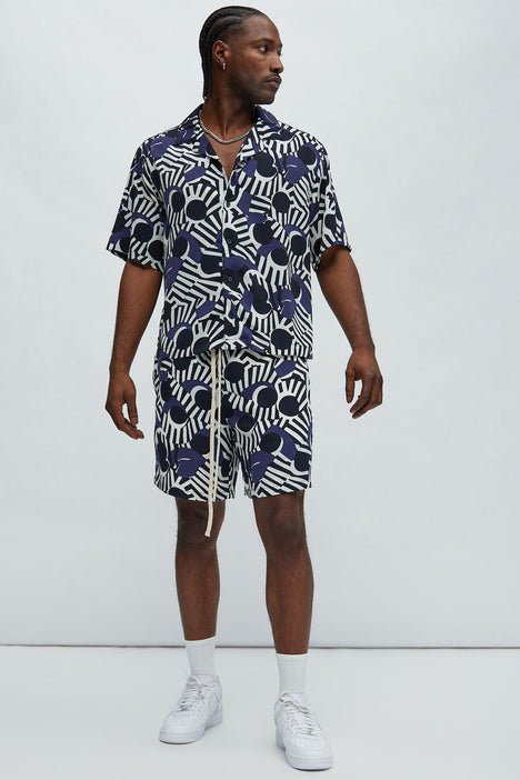 Abstract Zebra Shorts Black combo