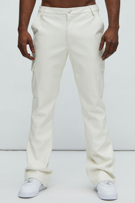 White leather store pants mens