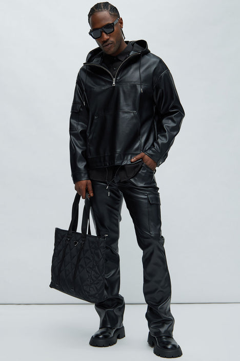 Leather pullover jacket new arrivals
