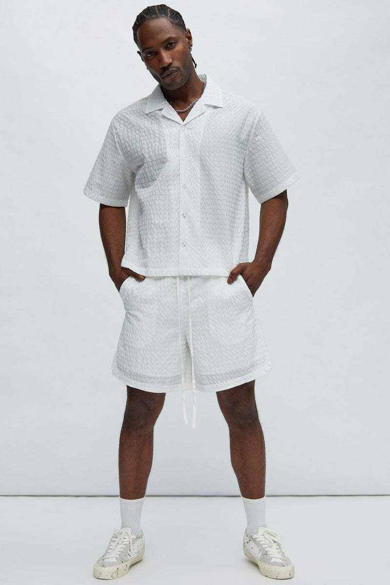 Sierra Textured Warmup Shorts - White | Fashion Nova, Mens Shorts ...