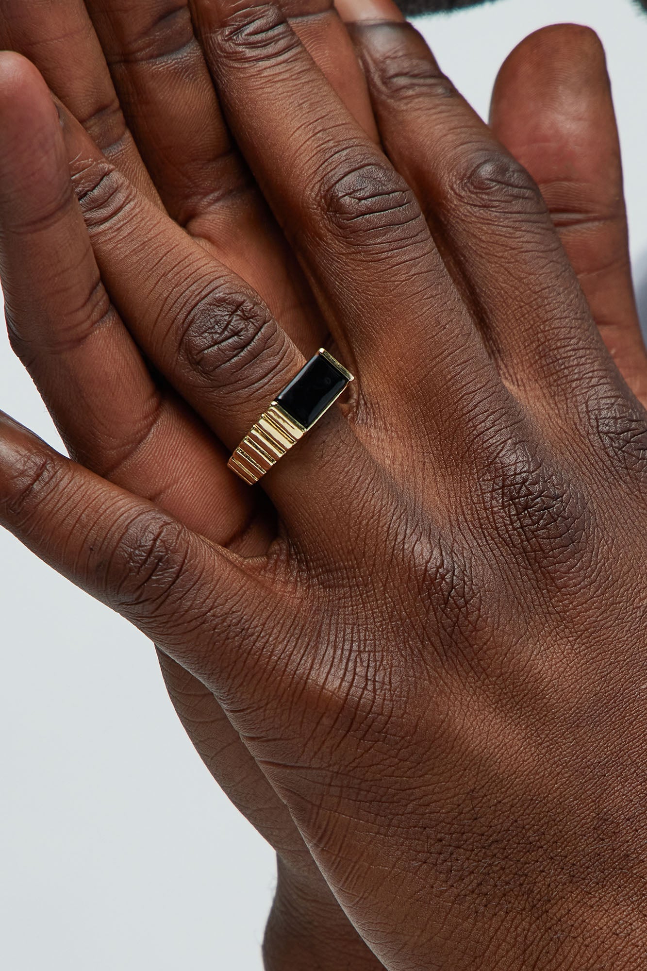 Big O Onyx Stone Ring Gold Black Fashion Nova Mens Jewelry
