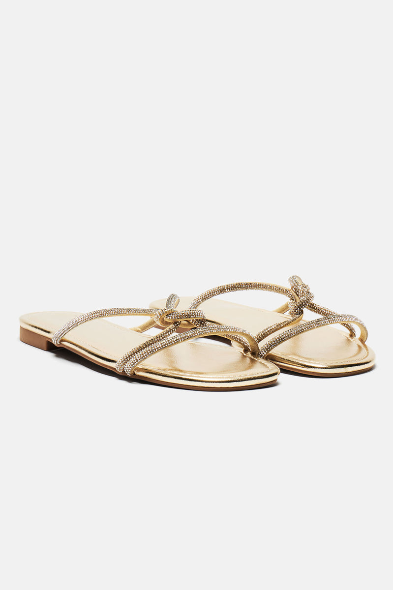 Wait For You Flat Sandals - Gold | Fashion Nova, Shoes | Fashion Nova