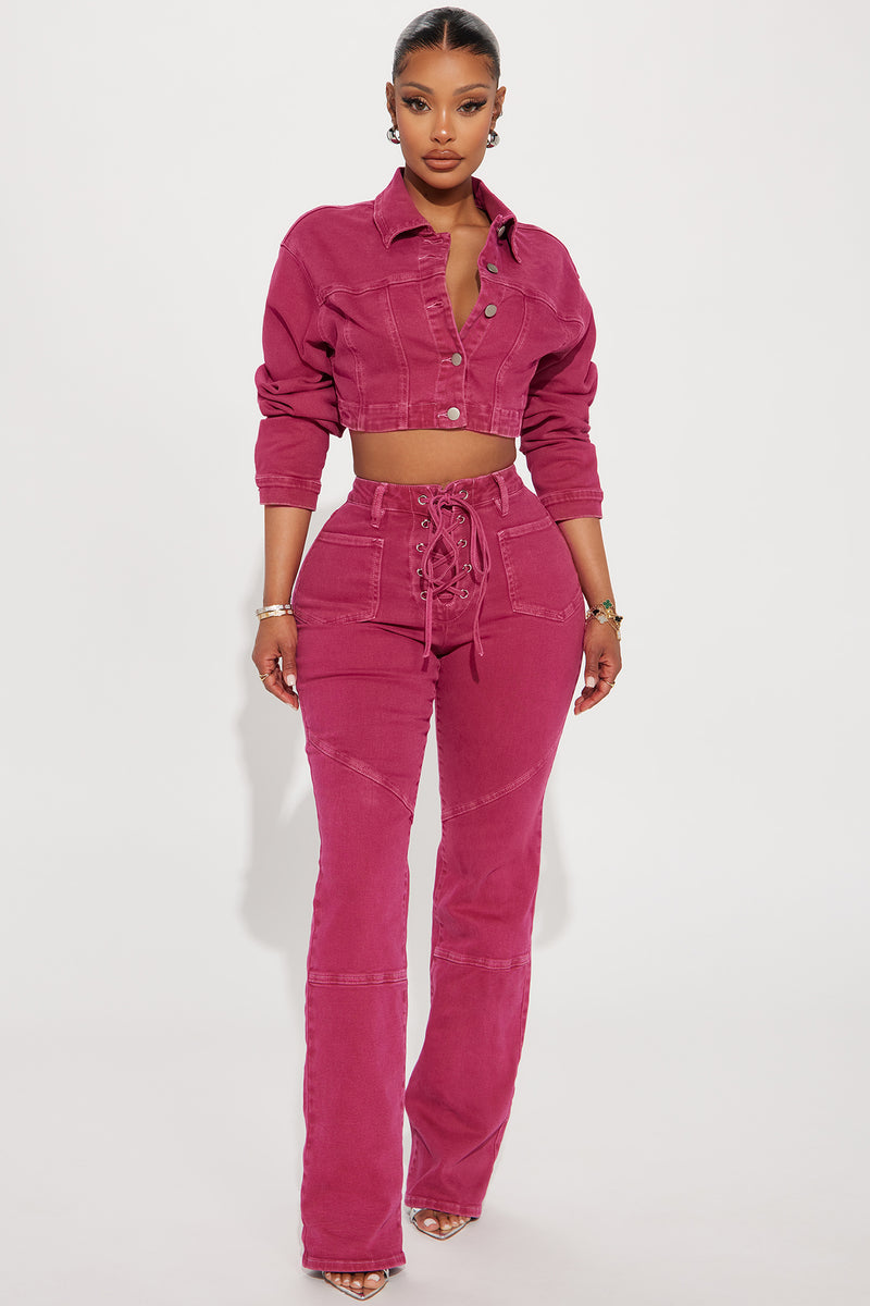 Oasis Stretch Cropped Denim Jacket - Pink | Fashion Nova, Denim Jackets ...