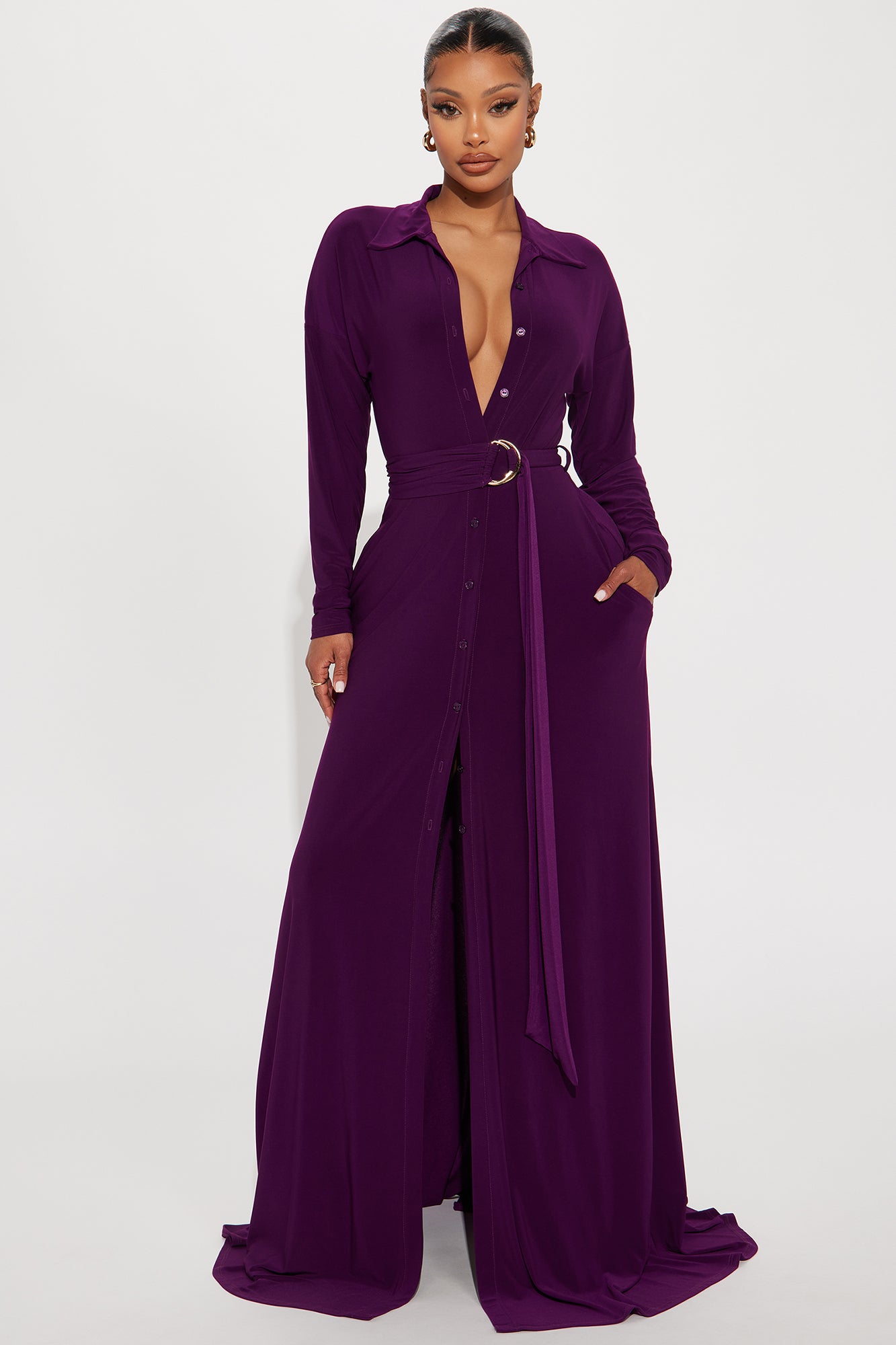 Belted shop maxi dress