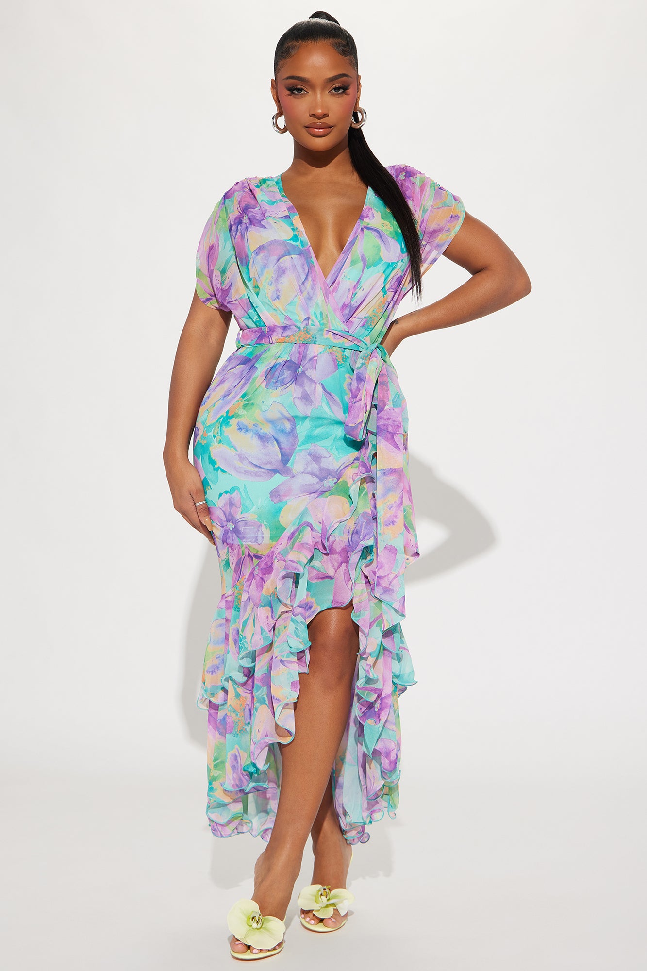 Purple chiffon cheap maxi dress