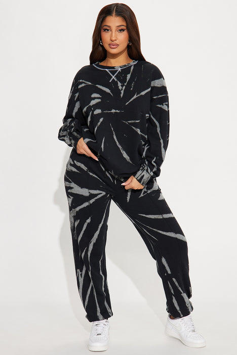 Marianna Tie Dye Jogger Set Black