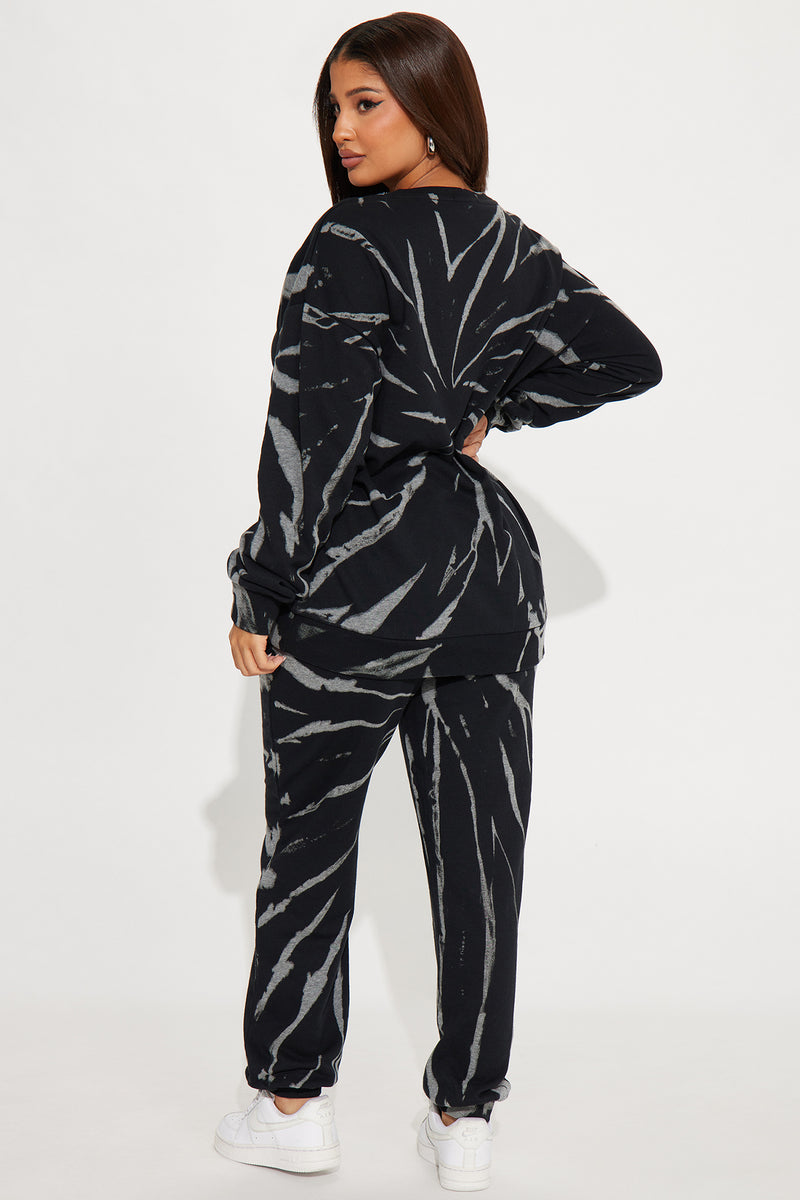Marianna Tie Dye Jogger Set - Black | Fashion Nova, Matching Sets ...