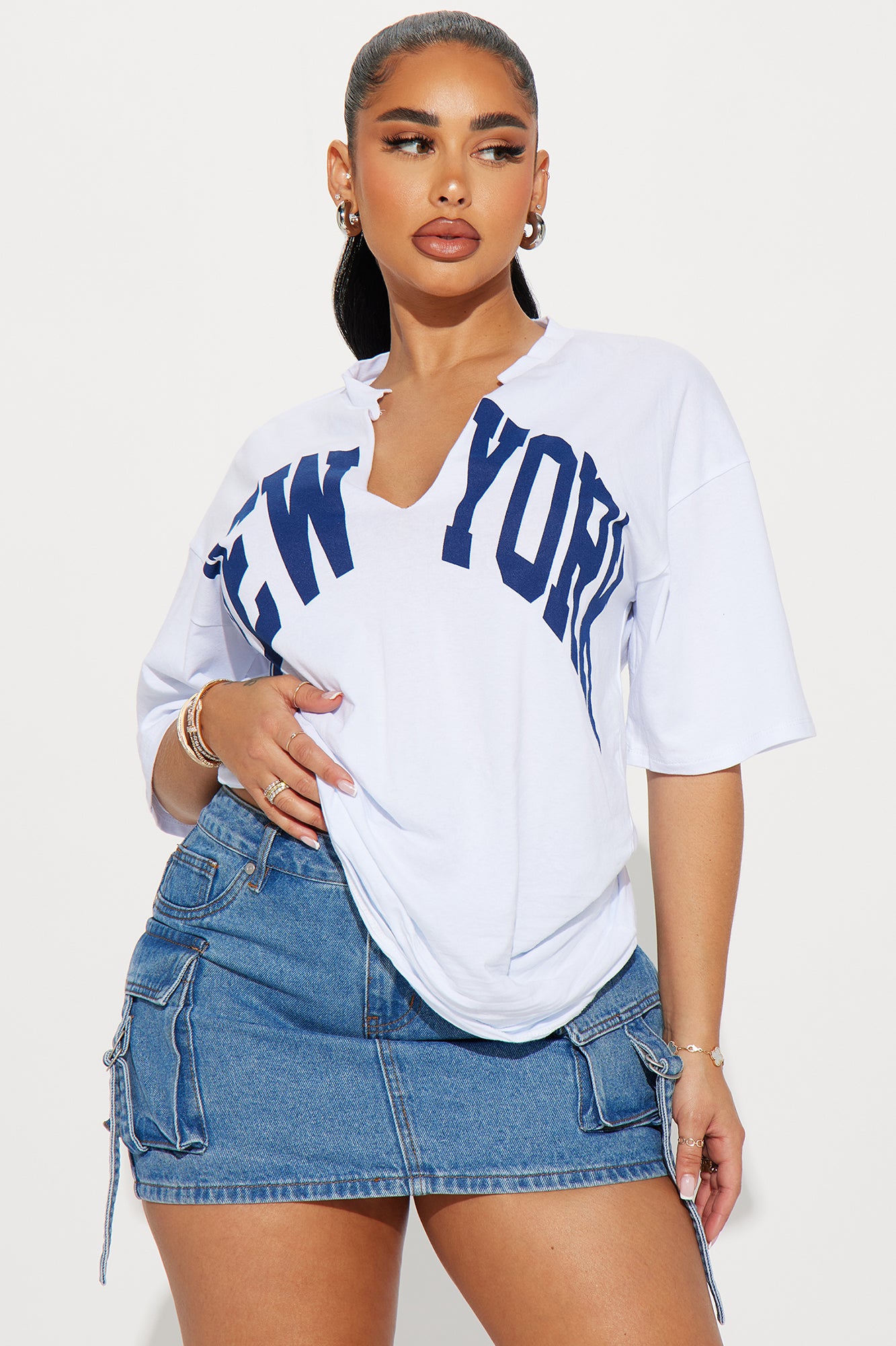 New York Girl T Shirt White