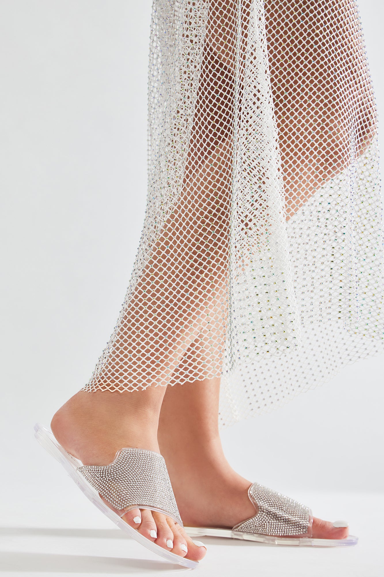 Clear embellished outlet sandals