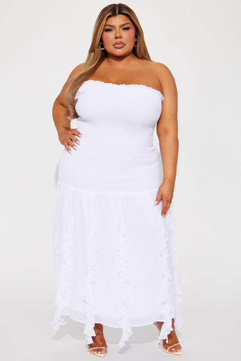 Stella Chiffon Maxi Dress White