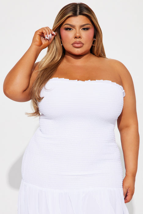 White tube clearance dress fashion nova