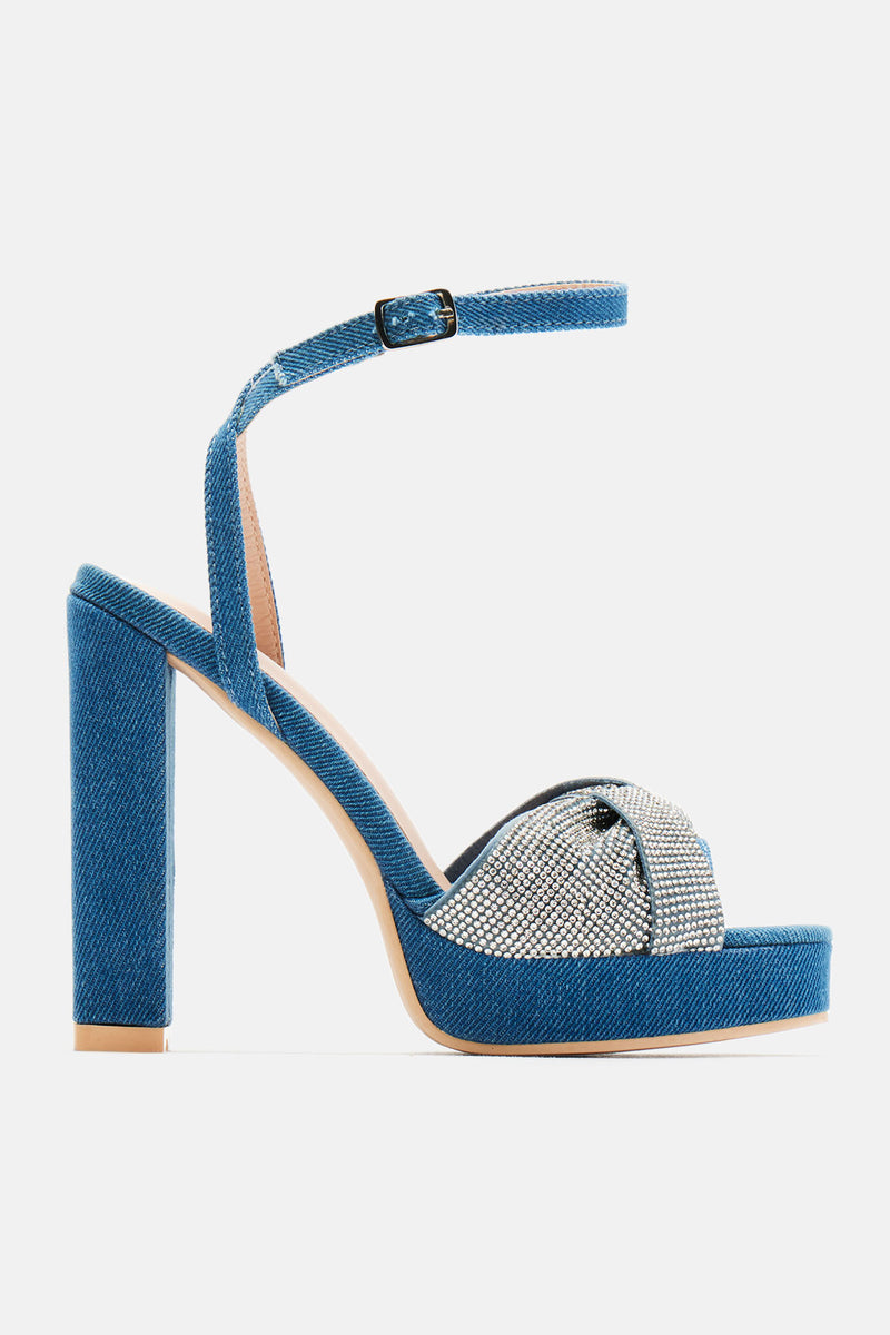 Elena Platform Embellished Heels - Denim | Fashion Nova, Shoes ...