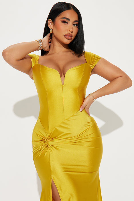 Mustard yellow dress fashion nova 2025