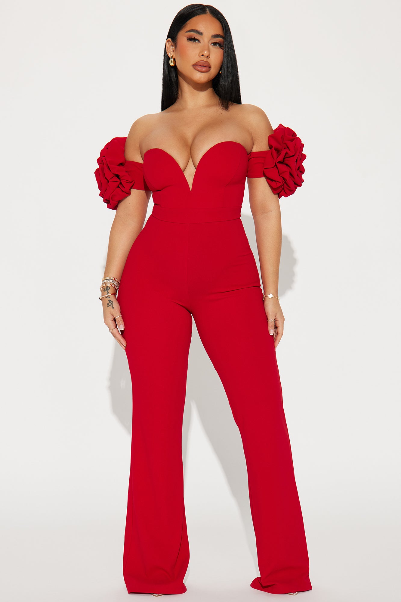 Red fashion nova jumpsuit hot sale