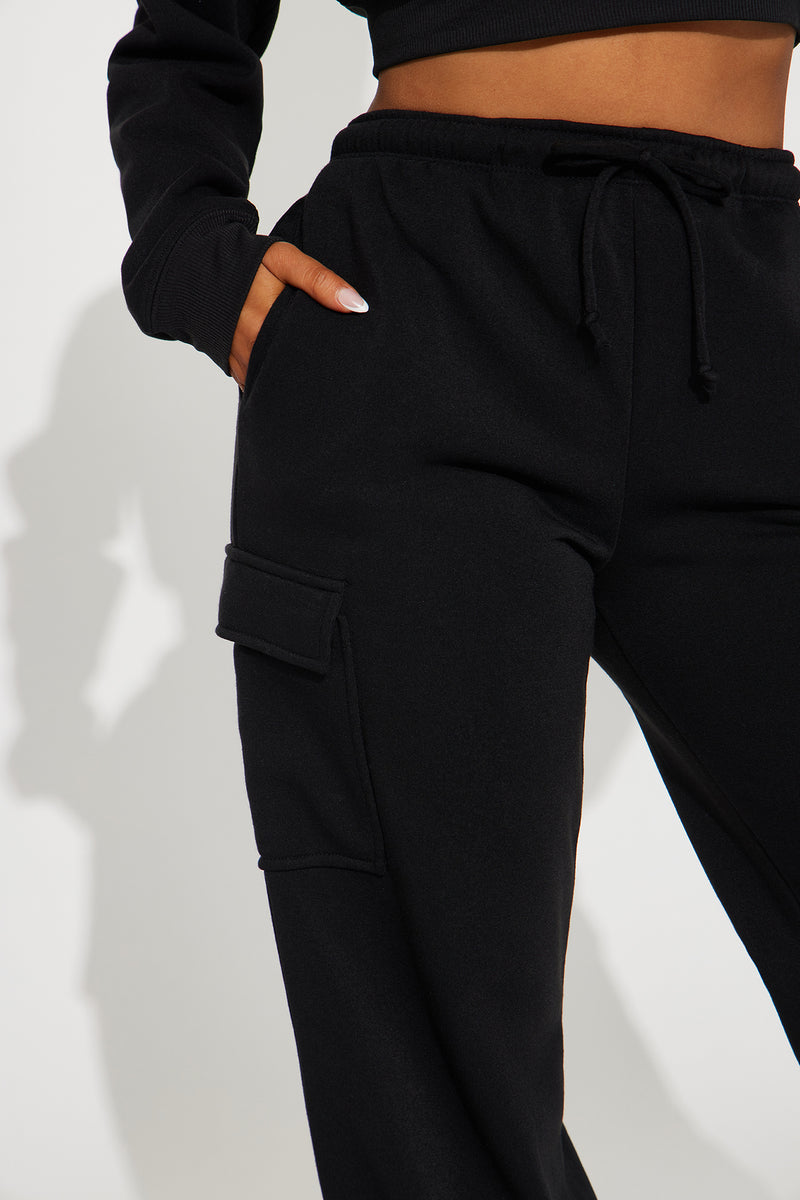 Casually Cute Cargo Pant Set - Black | Fashion Nova, Matching Sets ...
