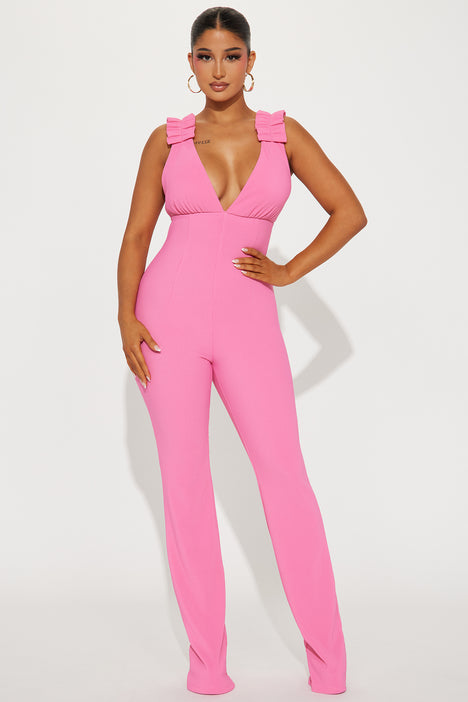 Fashion nova pink jumpsuit outlet