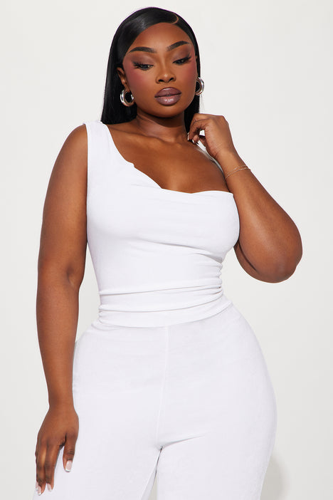 White slinky jumpsuit discount