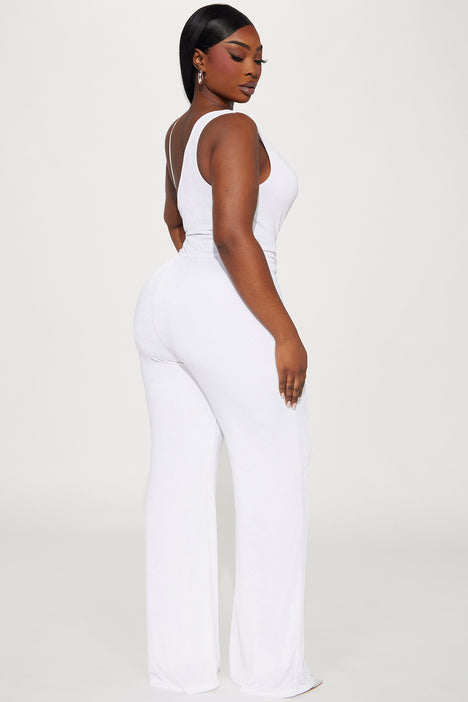 White new arrivals slinky jumpsuit