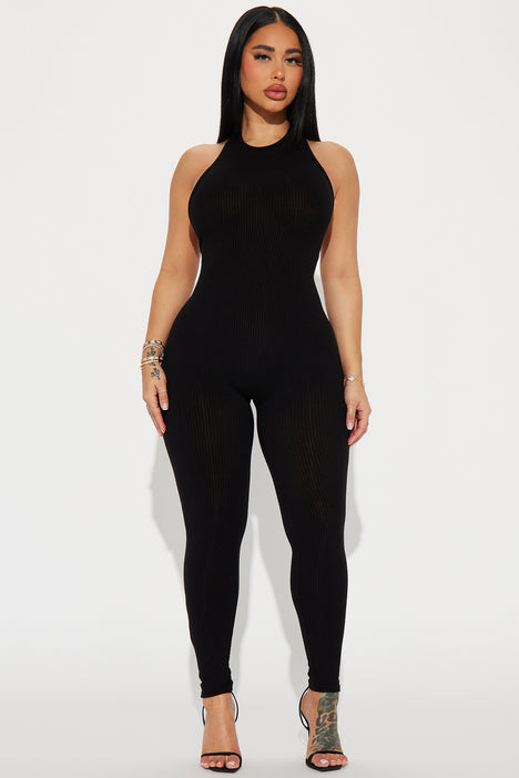 Fashion nova sale black overalls