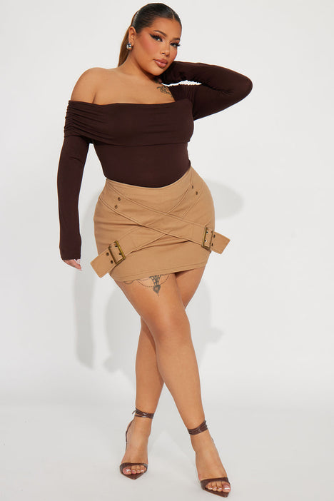 Khaki skirt fashion outlet nova