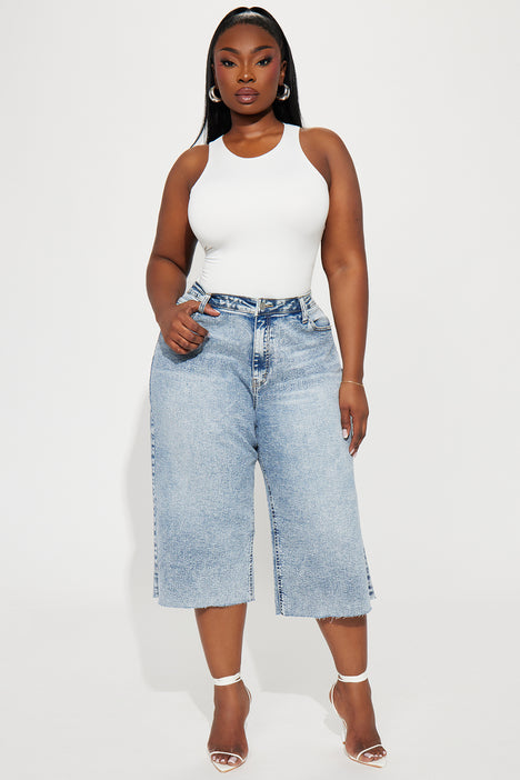 Cropped wide leg jeans cheap plus size