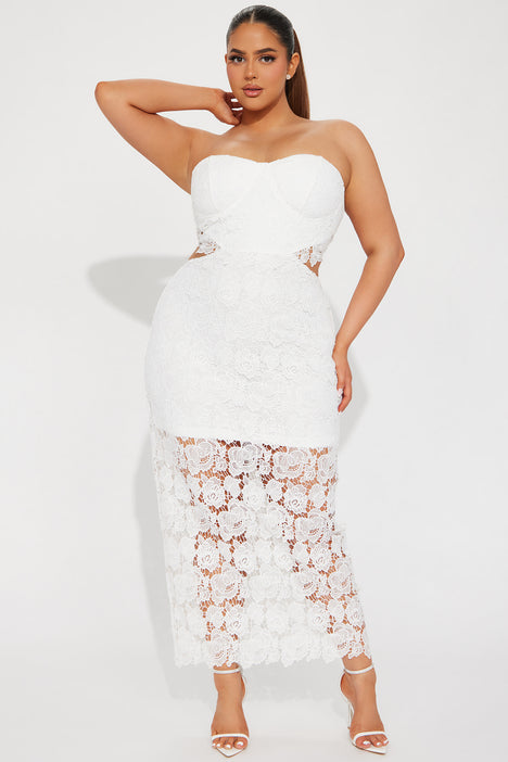 Macie Lace Maxi Dress White