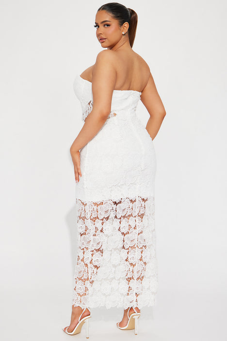 White lace dress online size 16