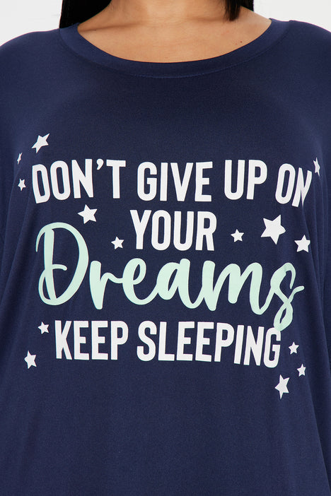 Keep Dreaming Maxi PJ Sleep Shirt Navy Fashion Nova Lingerie