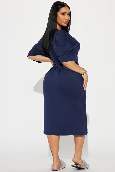 Keep Dreaming Maxi PJ Sleep Shirt Navy Fashion Nova Lingerie