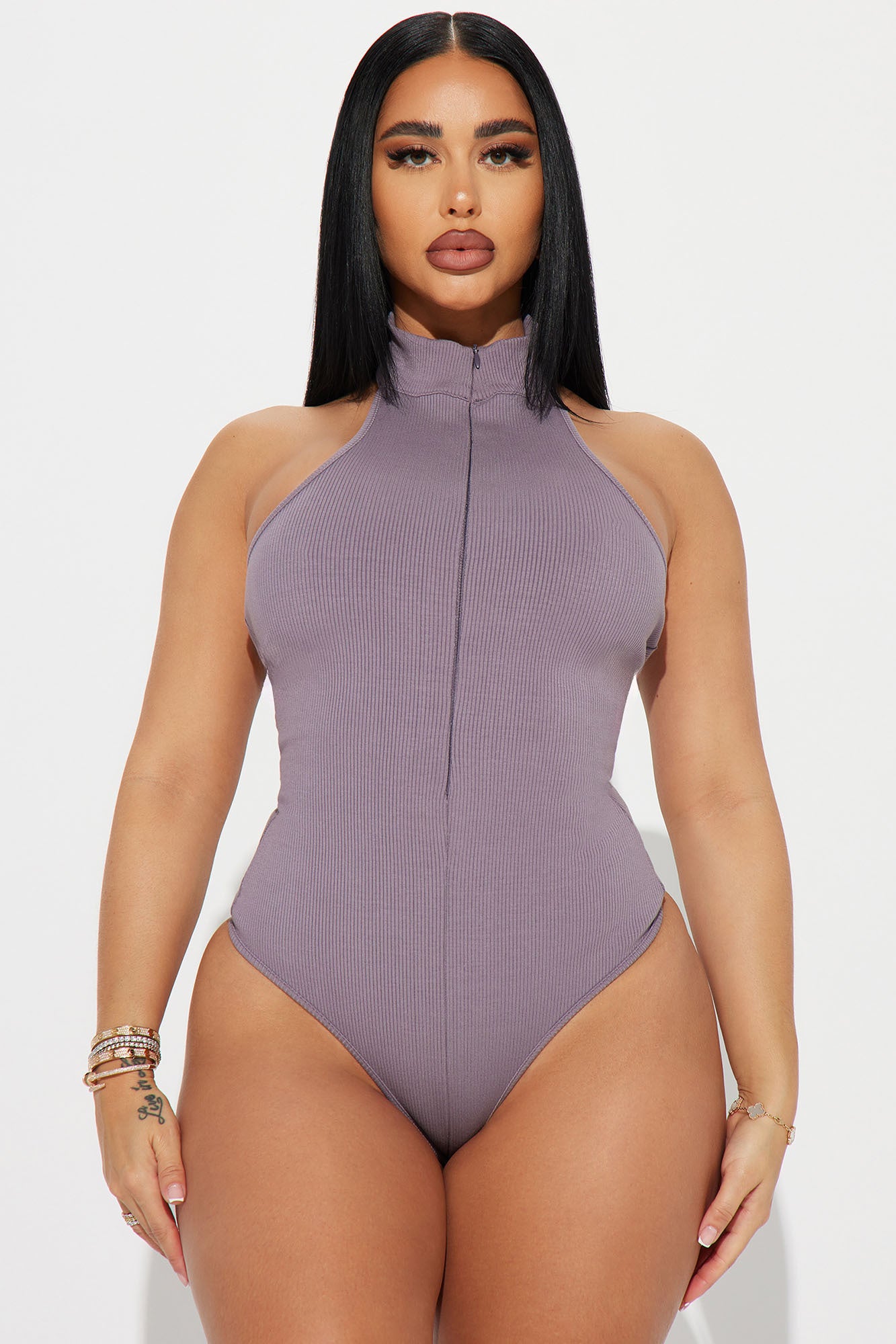 Julie Snatched Bodysuit - Bark Brown