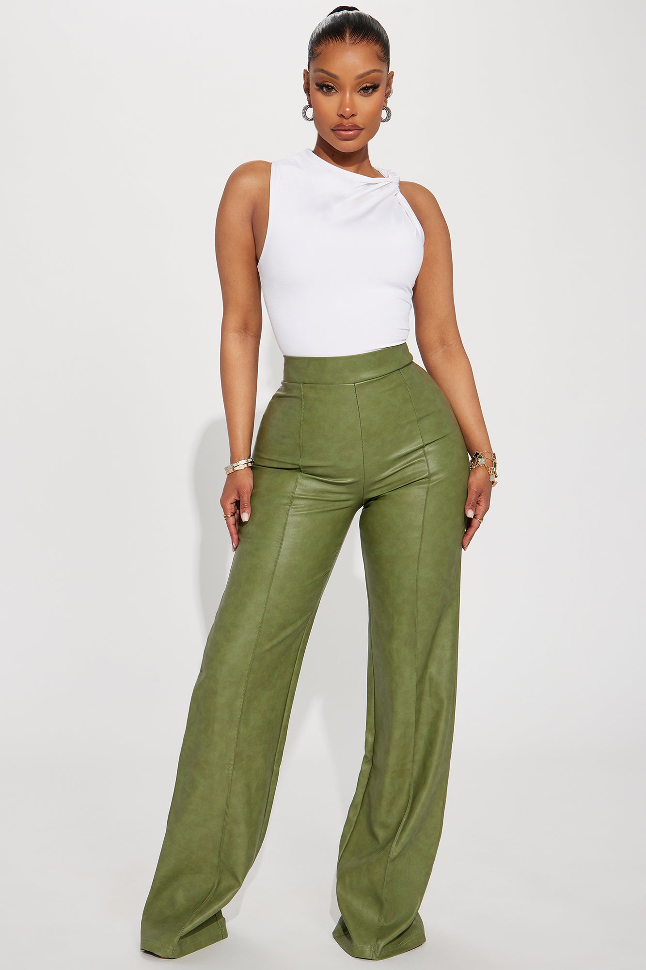 Womens leather on sale dress pants