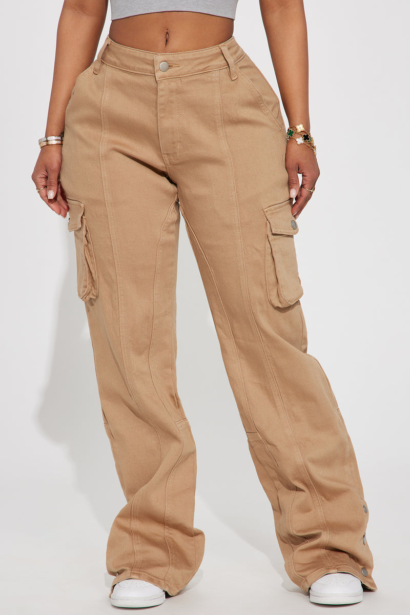 Ridin' Pretty Cargo Straight Leg Pant Khaki Fashion Nova, Pants