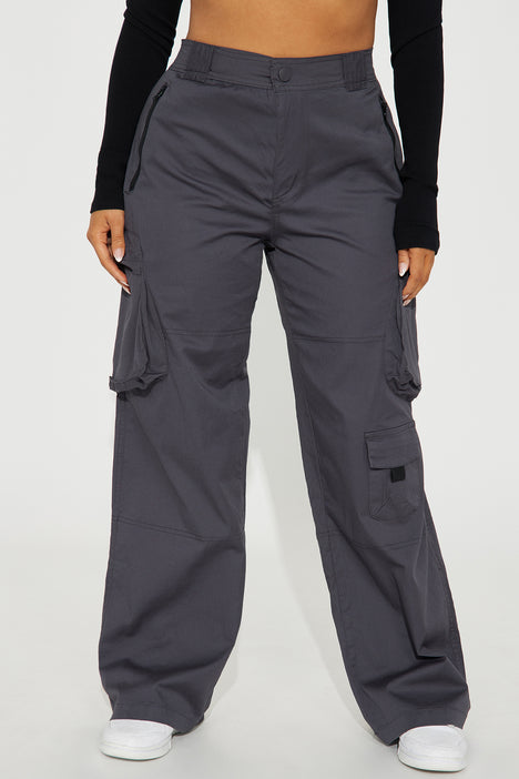 Wide Leg Cargo Pant - Black - Pants - Full Length - Women's Clothing - Storm