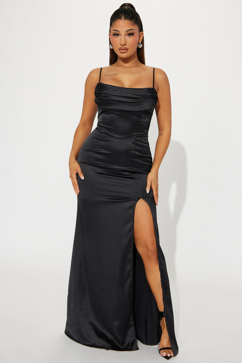 Night to Remember Satin Gown - Black | Fashion Nova, Dresses | Fashion Nova
