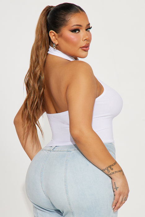 Plus size on sale white halter top
